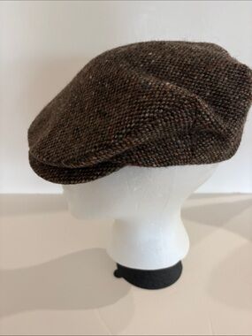 HANNA HATS WOOL NEWSBOY TWEED CAP SIZE Medium
